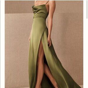 Fame and Partners Asymmetrical Olive Dress